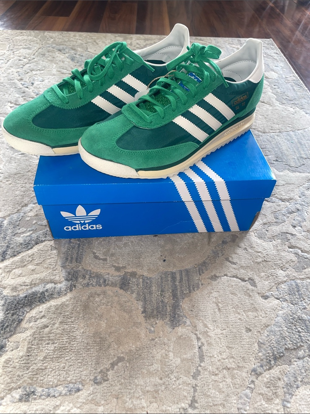 adidas NWT Green and White SL 72 Profile Trainer